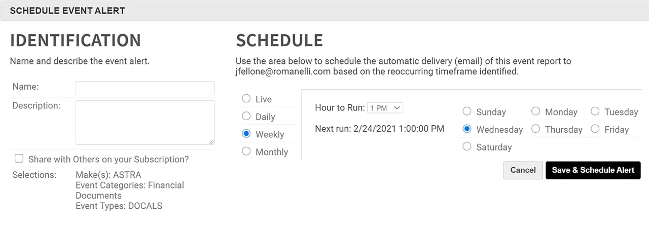 Schedule Alert