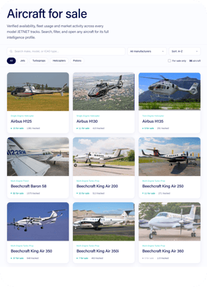 Preview of the JETNET aircraft for sale archive