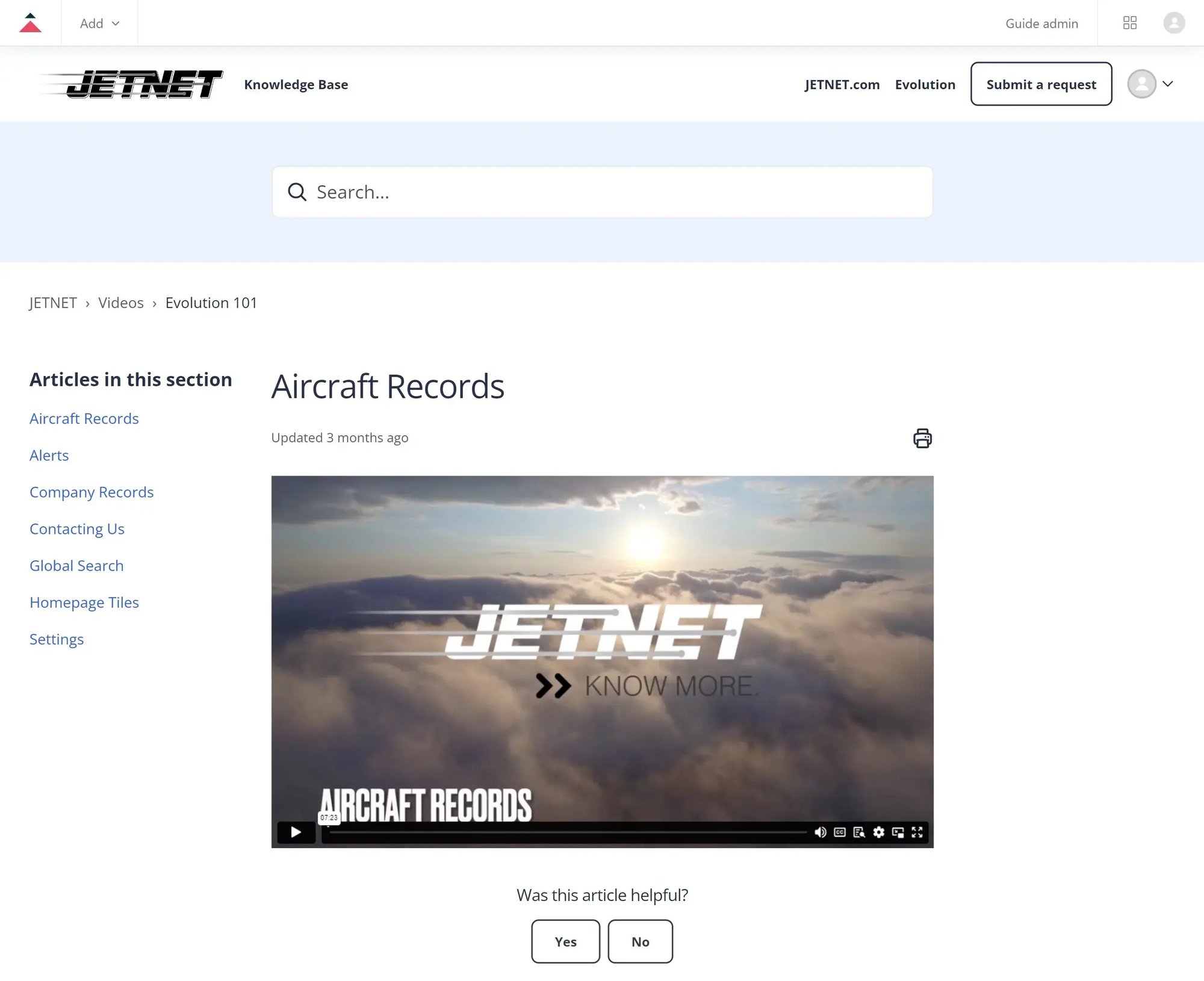 Knowledge Base JETNET Knowledge Base JETNET