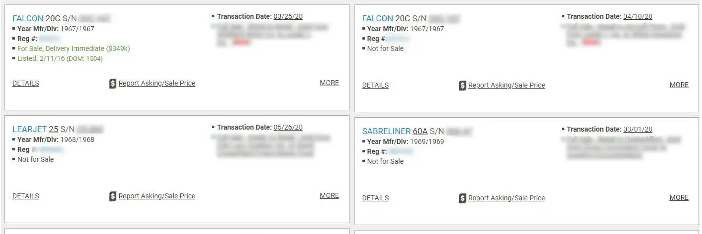 Aircraft Transaction History